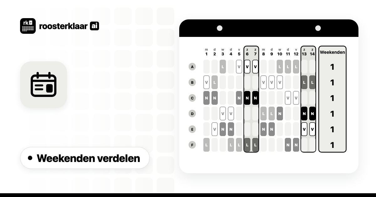 Kopbeeld bij het artikel: Eerlijk weekenden verdelen: zo maakt u het meetbaar