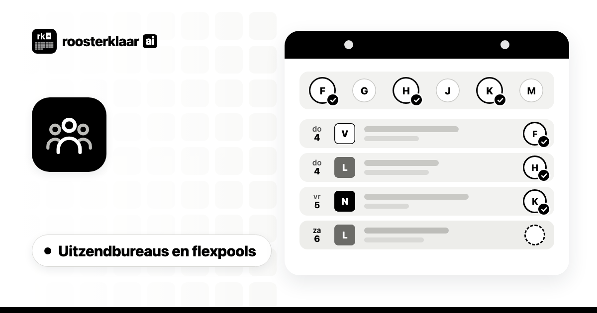 Illustratie: rooster voor uitzendbureaus en flexpools
